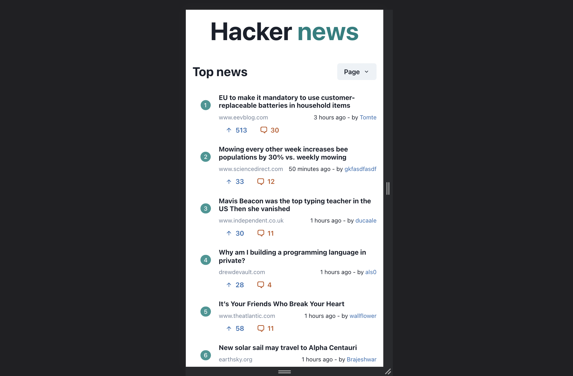 home page mobile